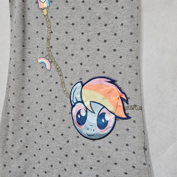 My Little Pony Rainbow Dress Grey Multicolored Polka-Dot (stars) Sz M 7/8 - Picture 2 of 4